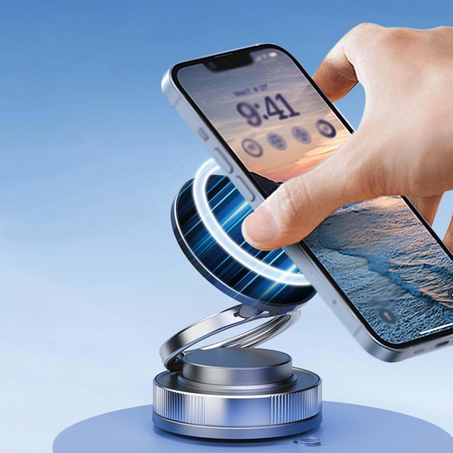 Magnetic suction cup phone holder, 360° rotation