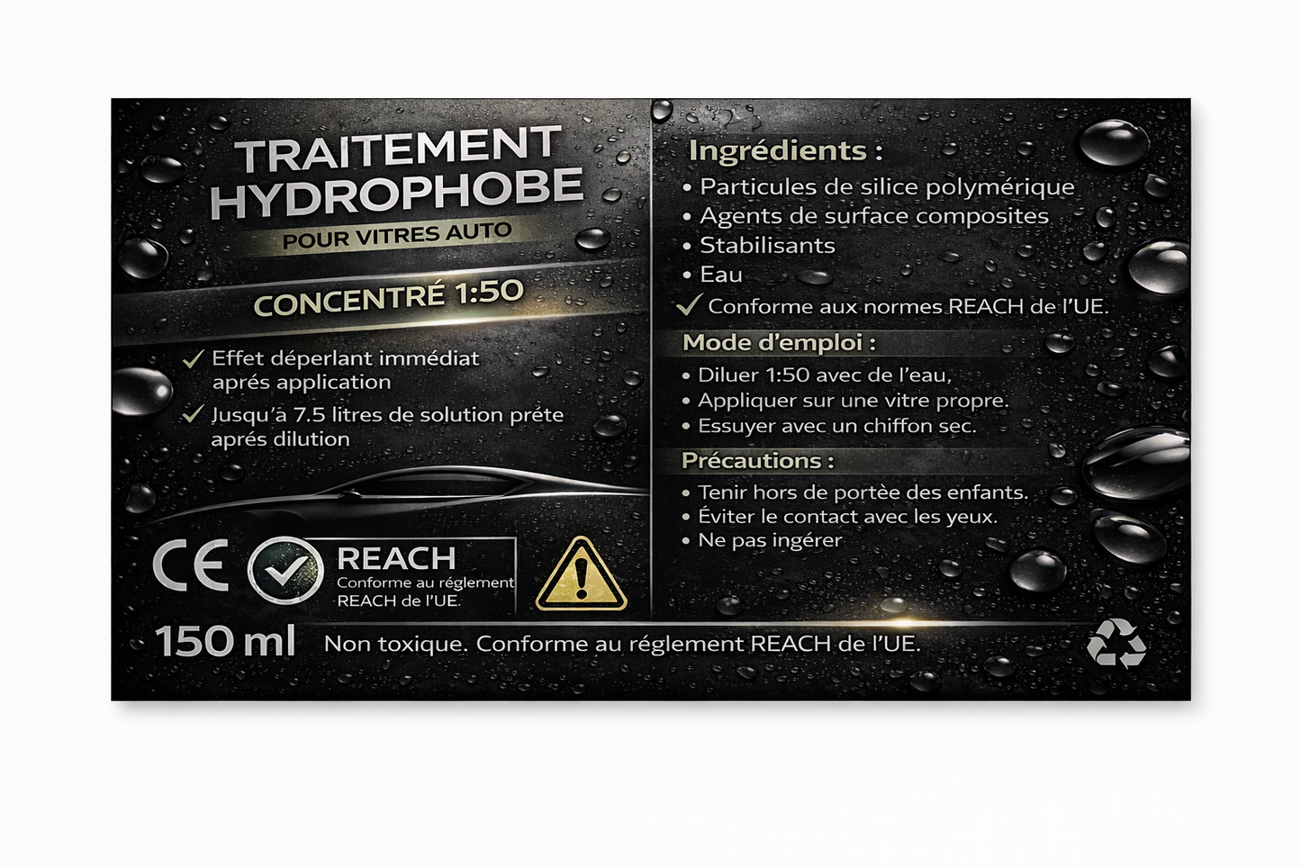 Lave-Glace Concentré "ABSOLUT" 150ml – Formule 1:50 Ultra-Puissante